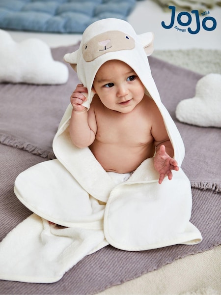 JoJo Maman Bébé Lamb Hooded Towel (614765) | £19.50